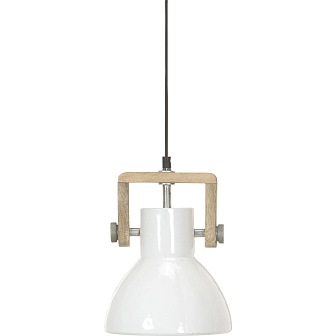Mała biała lampa industrialna drewno Ashby 19cm